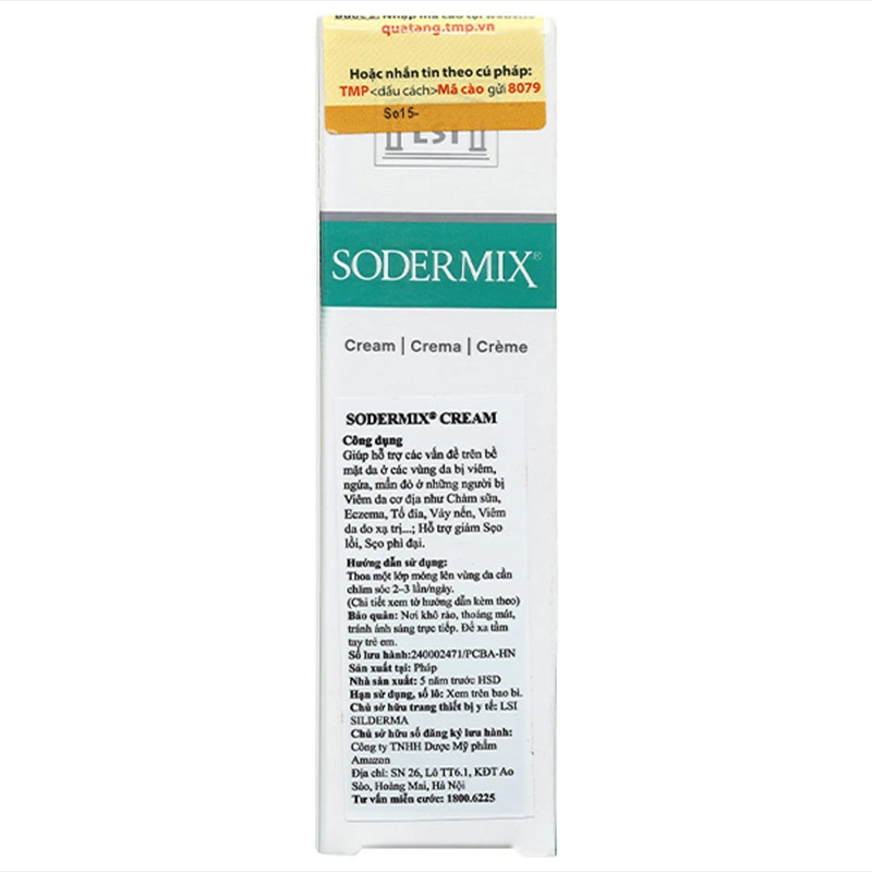 Kem Sodermix trị sẹo, viêm da cơ địa tuýp 15g - 3